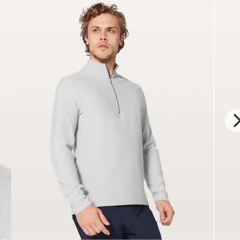 Lululemon Surge Warm Pullover Men M Half 1/2 Zip Heathered Performance Stretch